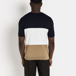 T-shirt à blocs de couleur T-shirt à blocs de couleur graphique pour hommes avec blocage des couleurs Ringer T-shirts - Product Image 4