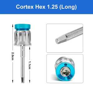 Controladores hexagonales dentales UL AMIN Tornillos de pilar de implante eléctrico manual Cortex Hex 1,25 Llave de trinquete de torsión hexagonal larga Codificado por colores largos - Product Image 2
