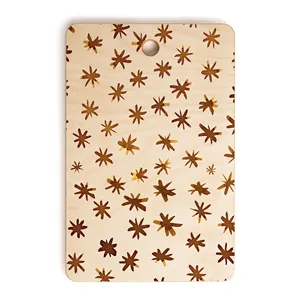 Planche à découper rectangulaire personnalisée en bois et marbre, écologique, de luxe moderne, faite à la main, avec fleurs émaillées à la main pour la cuisine - Product Image 5
