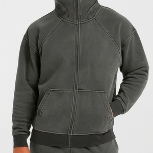 Sudadera con Capucha para Hombre, 500gsm, Lavado Ácido, Personalizable con Logotipo, Unisex, Talla Grande, Forro Polar, Transpirable, Resistente al Viento, para Otoño - Product Image 2