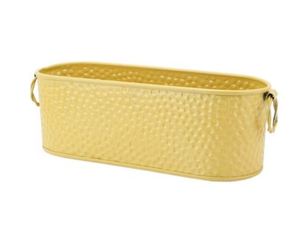 Artisanat de jardin en fer galvanisé jaune avec revêtement en poudre, petits à grands pots de fleurs décoratifs, poignées, cartons pour présentation au sol - Product Image 3