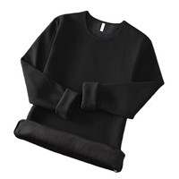 Chemise de base thermique doublée en polaire pour homme, personnalisable par OEM, épaisse, chaude pour l'hiver, coupe régulière, manches longues, col rond, fil teint