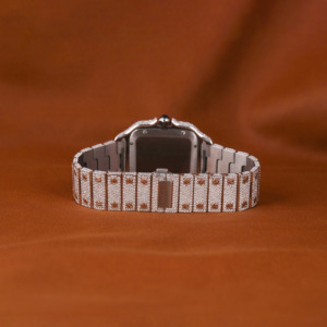 นาฬิกาเพชรมอยส์ซาไนต์ทรงกลมเจียระไนแบบหรูหราพร้อมตัวเลขอาราบิกคลาสสิกของขวัญนาฬิกาเพชรสำหรับผู้ชาย - Product Image 3