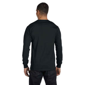 Nueva Camiseta básica lisa de manga larga con cuello redondo para hombre de algodón al por mayor - Product Image 5