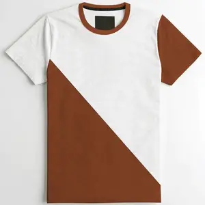 OEM di alta qualità 100% cotone il tuo marchio tshirt personalizzato esclusivo pannello a contrasto Unisex manica corta t-shirt da uomo