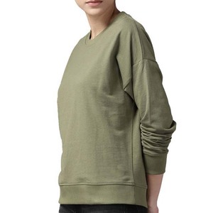2025 venta al por mayor sudaderas personalizadas para mujer nuevo diseño de alta calidad Color verde mejor precio sudaderas con capucha de cuello redondo para mujer - Product Image 6