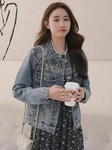 เสื้อโค้ทผ้ายีนส์สีน้ำเงินสำหรับผู้หญิงเสื้อโค้ทยีนส์แขนยาวทรงหลวมสไตล์เกาหลีเข้าได้กับทุก S-3XL - Product Image 4