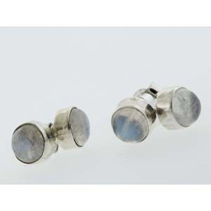 Simple Circle Moonstone Stud Pendientes Accesorio de moda - Product Image 4