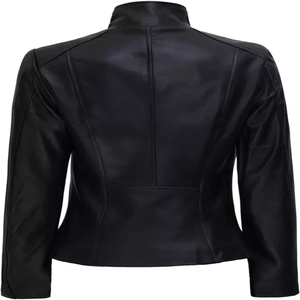 Chaqueta de Moda con Cremallera de Cuero Brillante, Chaqueta de Cuero Vacuno Brillante, Venta al por Mayor, Chaqueta de Mujer Suave y Cálida de Alta Calidad - Product Image 5