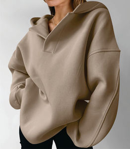 Women's Oversized Hooded Pullover <b>Fleece</b> <b>Sweaters</b> Anti-Wrinkle Winter Fashion with Long Sleeves - Product Image 3