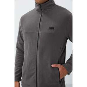 เสื้อสเวตเชิ้ตผ้าฟลีซสีเทาเข้มทรงมาตรฐานสำหรับผู้ชาย Air Jones Hardy - เสื้อพูลโอเวอร์โพลีเอสเตอร์สวมใส่สบายสำหรับใส่ลำลองและสวมเป็นเลเยอร์ - Product Image 4