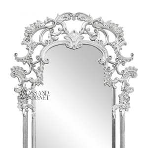 Marco de Espejo Ornamentado Plateado de Lujo, Espejo de Pared Clásico - Product Image 3