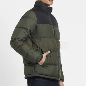 Veste matelassée pour homme en taille plus, chaude pour l'hiver, avec col montant et logo sur le devant - Service OEM, couleurs et tailles personnalisables - Product Image 5