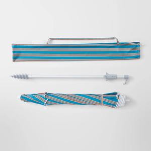 Солнцезащитный зонт для пляжа и улицы с винтами из пластика, винтажный, в полоску, серебристый, с покрытием UV 50+, с откидной крышкой, 32/32 мм, алюминиевая стойка, 2 м - Product Image 3