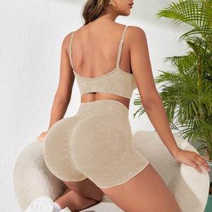 Workout Sets for Women, Women Activewear Active Seamless <b>Tie</b> Dye Fitness Yoga Set High <b>Waist</b> Lifting Shorts - Product Image 2