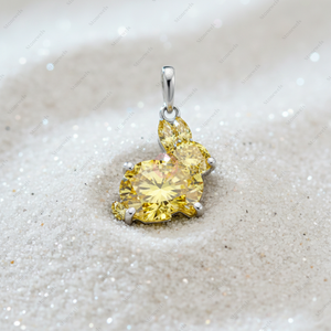 Diamante Cultivado en Laboratorio de 1 Quilate, Color Amarillo Fantasía, Claridad VVS, Certificado GIA IGI, Joyería Fina de Conejo, Oro de 925, Plata, Colgantes y Dijes Solitarios, Regalo - Product Image 2