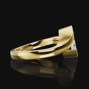 Anillo de Compromiso Especial de Oro Amarillo de 14K con Diamante de Corte Princesa de 1.35 Quilates, Joyería Nupcial de Lujo Hecha a Mano - Product Image 4