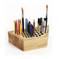 Dernier Design porte-stylo en bois naturel pour comptoir et vaisselle porte-stylo décoratif naturel poli à bas prix