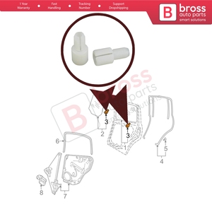 BWR5117 2 Sets Rear Movable Glass Pin Peg Dowel Spacer Retaining <b>Clips</b> 6N0839511 22687062 for - Product Image 5