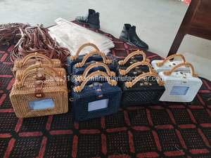 Sac de luxe 2023! Sac à bandoulière en rotin tissé à la main, bretelles en cuir à la mode du Vietnam - Product Image 4