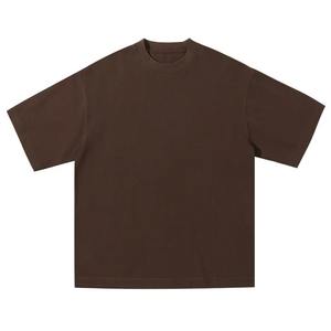 Camiseta de Manga Corta con Cuello Redondo de Algodón Puro de Peso Pesado, Unisex, para Parejas, Combinable, Color Negro Blanco Sólido, Corte Básico, Top de Verano - Product Image 1