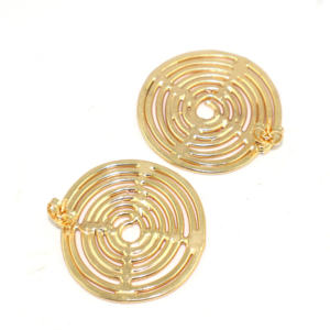 Traditional Tribe Fashion Spiral Wire Design Plain Round Shape 18K Gold Plated Stud <b>Earring</b> <b>For</b> <b>Women</b> Jewellery Wholesale Bulk - Product Image 2