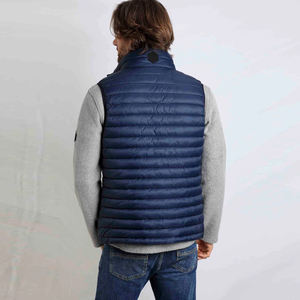 Gilet matelassé sans manches de qualité supérieure, couleur bleu marine, fermeture éclair, style streetwear, col montant, respirant, coupe-vent - Product Image 6