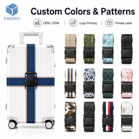 Sangle de bagage de voyage réglable en sangle élastique avec boucle à dégagement rapide en polyester/nylon, couleurs et motifs personnalisés pour valise