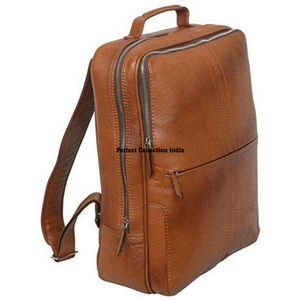 <b>15</b> <b>Inch</b> Leather <b>Laptop</b> <b>Backpack</b> - Brown Color Student Bag for School - Product Image 5