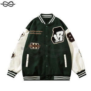 OEM Embroidery Patches Jaket Custom Logo Letterman <b>Jacket</b> Baseball Lather Streetwear Coat <b>Varsity</b> Bomber <b>Jacket</b> for Men - Product Image 3