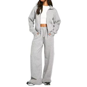 Ensemble de survêtement en molleton de coton surdimensionné personnalisé pour femmes, de haute qualité, avec fermeture éclair, survêtement personnalisé pour hommes, 2026 - Product Image 1