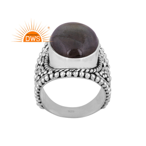 Latest Design Oxidized Sterling Silver Natural <b>Labradorite</b> Gemstone Statement <b>Ring</b> Custom Jewelry Manufacturer - Product Image 1