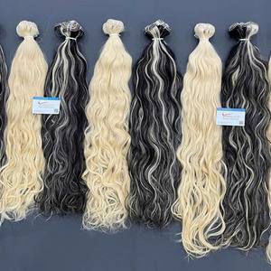 Extensions de cheveux de trame à double dessin de couleur de piano de luxe Cheveux humains vietnamiens 613 couleur de cheveux de trame - Product Image 6