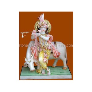 Krshna Ji Murti en marbre blanc, - Product Image 1