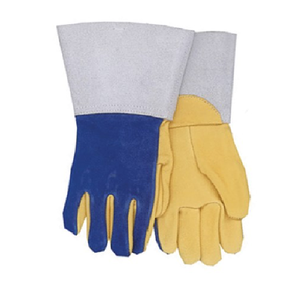 Guantes de soldadura de cuero de vaca divididos TIG, protección de seguridad industrial, Palma reforzada resistente al calor - Product Image 2