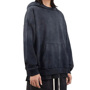 Pull à capuche personnalisé à épaules tombantes pour hommes haute qualité 100% coton polaire délavé à l'acide hiver Streetwear brodé ODM - Product Image 5