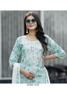 Ropa india, venta al por mayor, calidad de exportación, algodón Chikankari, bordado, Kurti Salwar, conjunto con Dupatta, superventas, tendencia Kurtha - Product Image 3