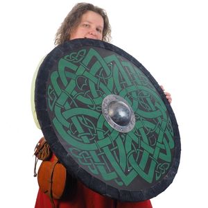 Patrón de escudo vikingo de Dragón Verde 30 pulgadas Norman Shield decoración de pared artesanía de Calvin hecho de madera armadura medieval - Product Image 3