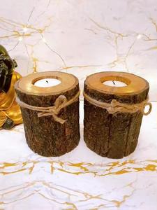 Portavelas de madera decorativo hecho a mano para fiestas de Navidad y bodas, decoración de habitación económica - Product Image 4