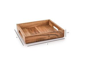 Plateau de service rectangulaire en bois fait main Divris avec poignée, finition polie, sans danger pour les aliments, pour usage domestique - Product Image 4