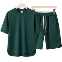 Bird Bloom International Conjunto de Ropa Urbana de Verano para Hombre, 100% Algodón Tejido, Transpirable, con Logotipo Frontal Personalizado Bordado, Diseño Sólido