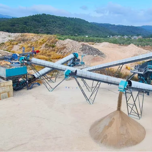 Ligne de production de concassage de pierre de minerai de fer de quartz, concasseur à mâchoires, moteur AC, contrôle PLC, capacité maximale de 350 t/h - Product Image 1