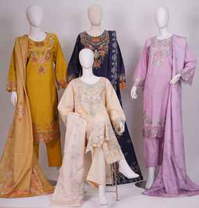 Broderie de style moderne Masoori de haute qualité, ethnique indienne/pakistanaise, pour femmes, noire, été 2025, coton, séchage rapide, décontractée - Product Image 3