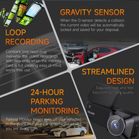 Caméra de tableau de bord de voiture CE FCC 4K IPS à double objectif avec WiFi, vision nocturne, GPS, contrôle par application et capteur G, boîte noire de voiture, garantie 1 an