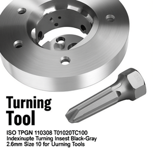 Inserto de Torneado Indexable ISO TPGN 110308 T01020TC100 Negro-Gris, Profundidad de 2.6mm, Paquete de 10 para Herramientas de Torneado - Product Image 3