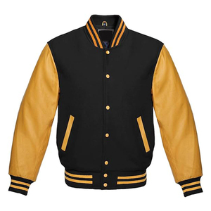 Custom <b>Men's</b> Varsity <b>Jackets</b> Embroidery Leather Sleeves Canvas <b>Letter</b> Front Logo-Customizable Letterman Varsity <b>Jacket</b> for <b>Men</b> - Product Image 3