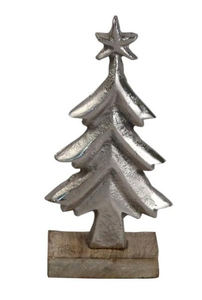 Arbre en aluminium fini argent sur socle en bois Artisanat en métal Fait à la main Pièce maîtresse de table en aluminium décorative à bas prix - Product Image 5