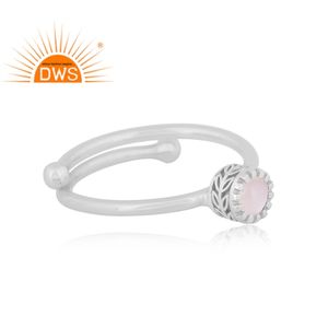 Handmade Design 925 Fine Sterling Silver Natural Rainbow Moonstone Gemstone <b>Adjustable</b> <b>Ring</b> Jewelry Manufacturer - Product Image 3