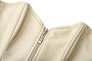 Corset en similicuir PVC respirant avec rivets, haut pour femme, fermeture éclair, sur-buste, gaine de taille, écologique, léger, lingerie de mode, body - Product Image 4