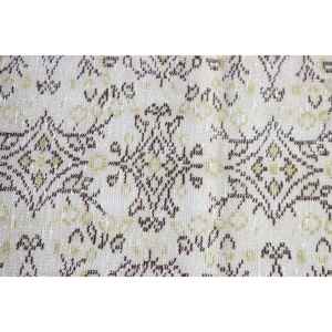 Tapis turc vintage 3,3x6,6 pi (101x200 cm), tapis blanc à motifs floraux - Product Image 5